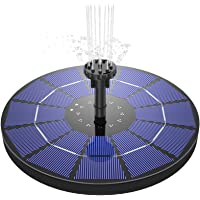 AISITIN Fuente Solar Bomba 3.5W Fuente de Jardín Solar Flotado Solar Panel Incorporada Batería con 6 boquillas Ideal…
